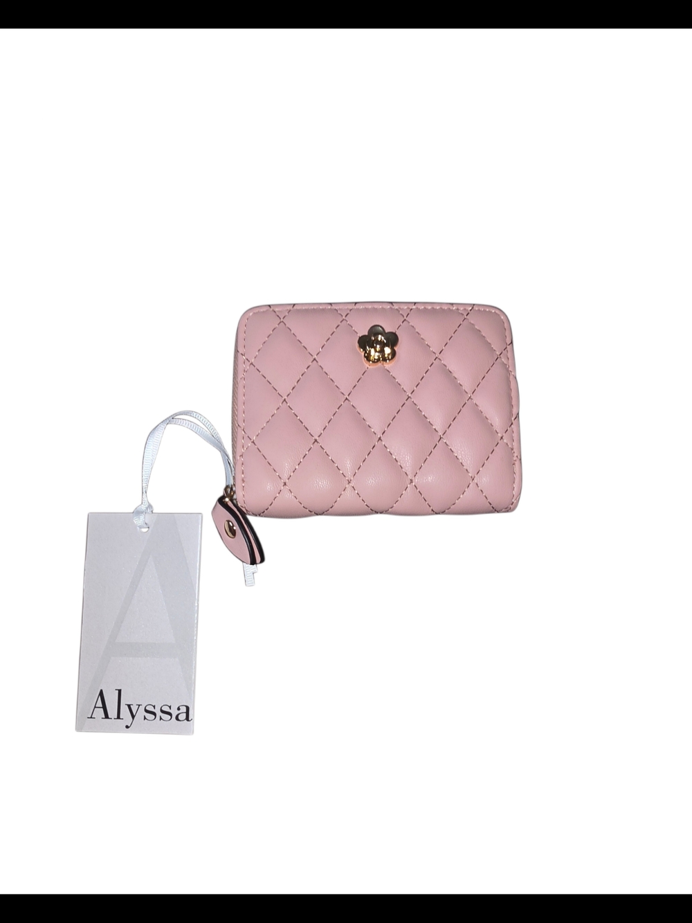 Brand New - Quilted Pink Vegan Leather Zip Wallet